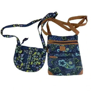 Lot of 2 Vera Bradley Floral Shoulder‎ Handbag & Stone Mountain Paisley Quilted